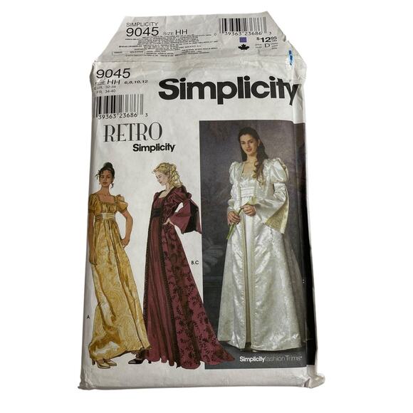 Simplicity Pattern 9045 6 8 10 12 Dress Jacket Costume Regency Bridgerton UNCUT - Picture 4 of 15